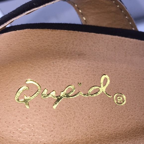 Qupid Ladies Platform Black Suede 5” Heels Pumps Open Toe Black Suede Size 10 - Picture 6 of 16